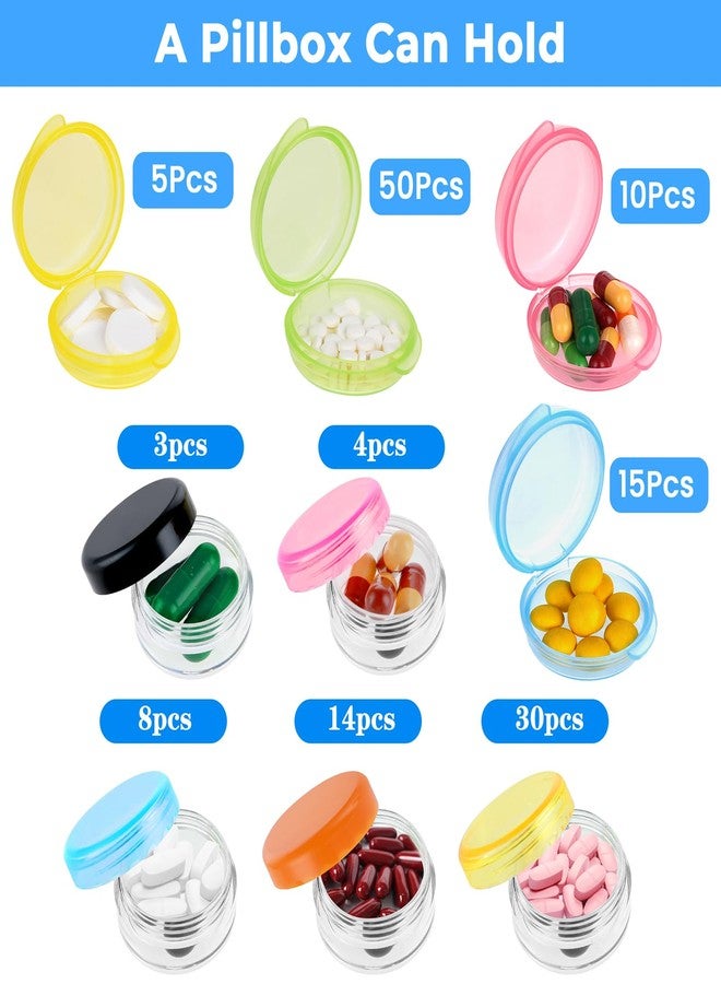 Heclia Hecila 10PCS Small Pill Case Round Pill Box Travel Pills Container Portable Mini Medicine Storage Daily Pills Organizer Container Clear Compact Caddy Dispenser Medicine Case Holder for Pocket Purse - Image 2