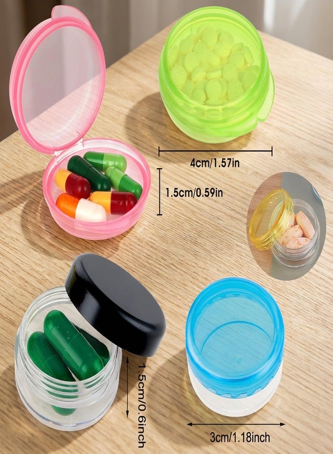 Heclia Hecila 10PCS Small Pill Case Round Pill Box Travel Pills Container Portable Mini Medicine Storage Daily Pills Organizer Container Clear Compact Caddy Dispenser Medicine Case Holder for Pocket Purse - Image 3