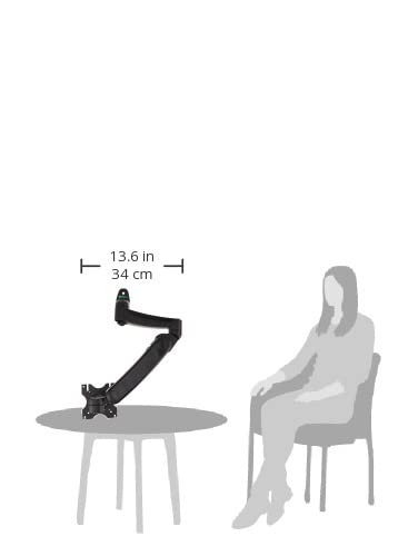 StarTech.com Wall Mount Monitor Arm - Full Motion Articulating - Adjustable - Supports Monitors 12” to 34” - VESA Monitor Wall Mount - Black (ARMPIVWALL) - Image 3