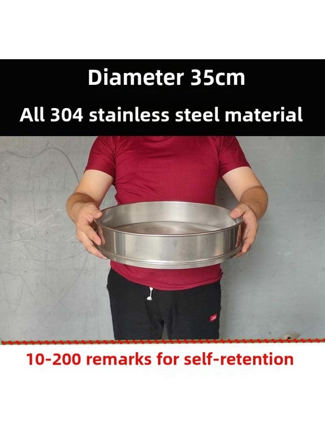Postage 20-60CM Flour Sieve 10-200 Mesh 304 Stainless Steel Mesh Sieve Grain Standard Sample Maple-Specifications:All 304 Stainless Steel Diameter 35cm✈-Color:120 Mesh (0.125 Mm) Toner Carrier✈ - Image 1
