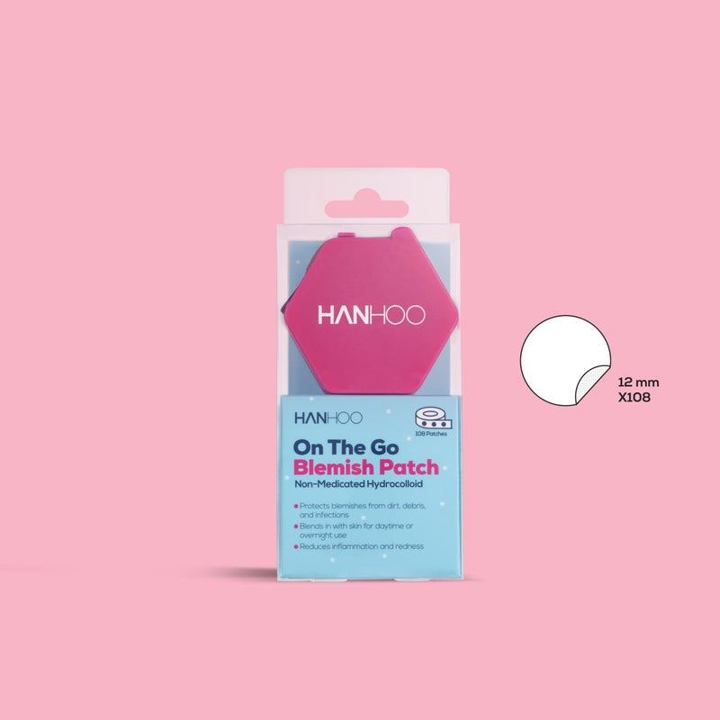 Hanhoo On the Go Blemish Patch, 108 Count, Pimple Patch Dispenser, Shrinks Pimples, Protects from Finger-picking and Dirt, Absorbs Fluid, Acne Spot Patches, Invisible Pimple Patches, Korean Skincare - Image 3