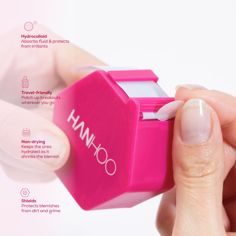 Hanhoo On the Go Blemish Patch, 108 Count, Pimple Patch Dispenser, Shrinks Pimples, Protects from Finger-picking and Dirt, Absorbs Fluid, Acne Spot Patches, Invisible Pimple Patches, Korean Skincare - Image 2