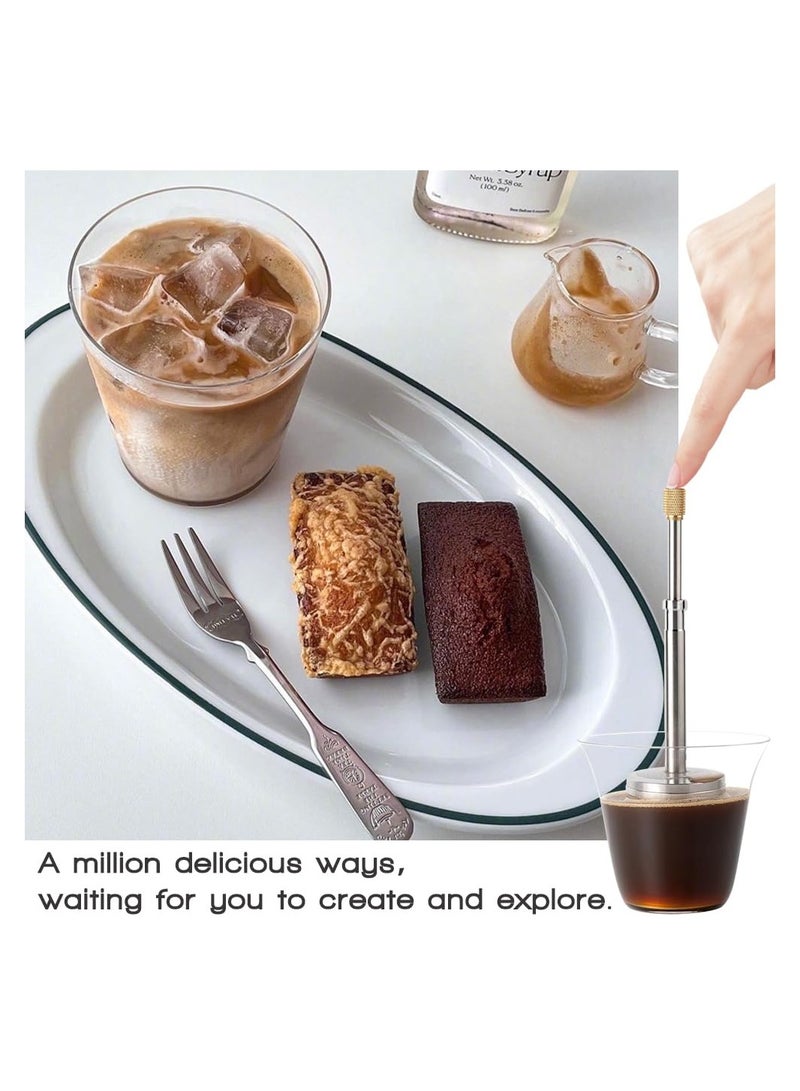 SOLARAE Stainless Steel Coffee Filter and Tea Press Maker, Manual Pressing French Coffee Filter, Reusable Black Coffee Press for Travel, Camping Work & School - Image 4