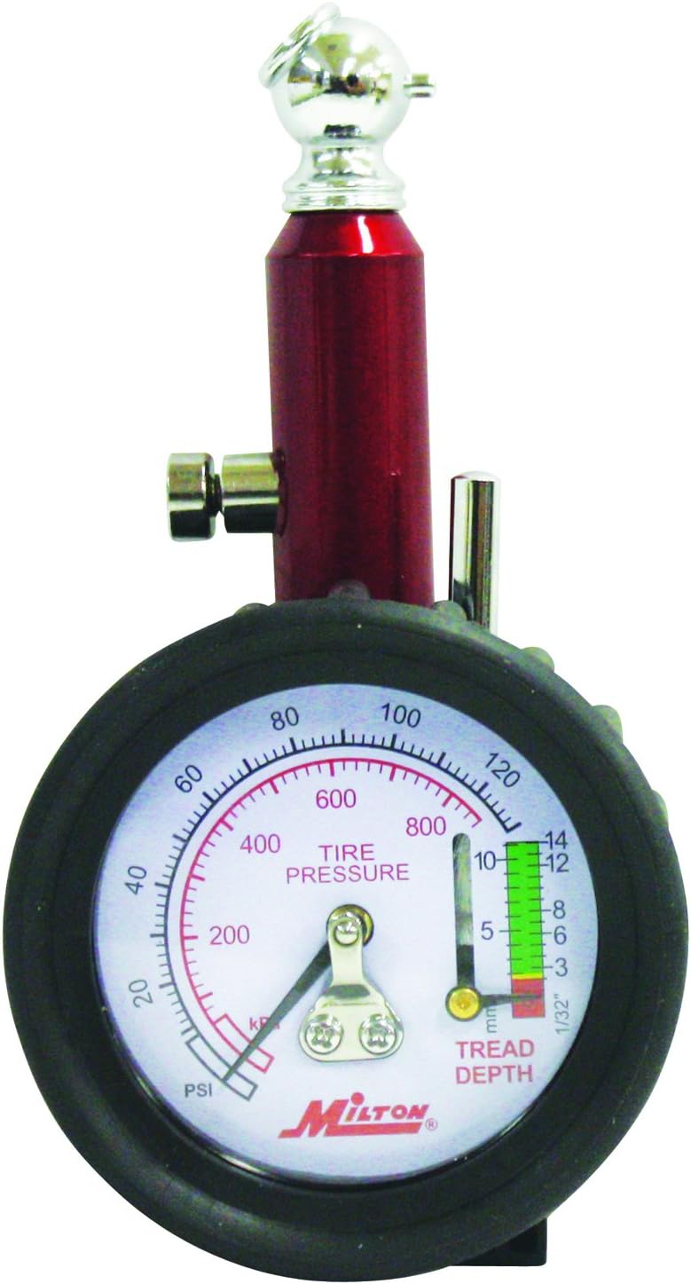 Milton S-934 Dial Tire Pressure Gauge with Tread Depth - Image 1