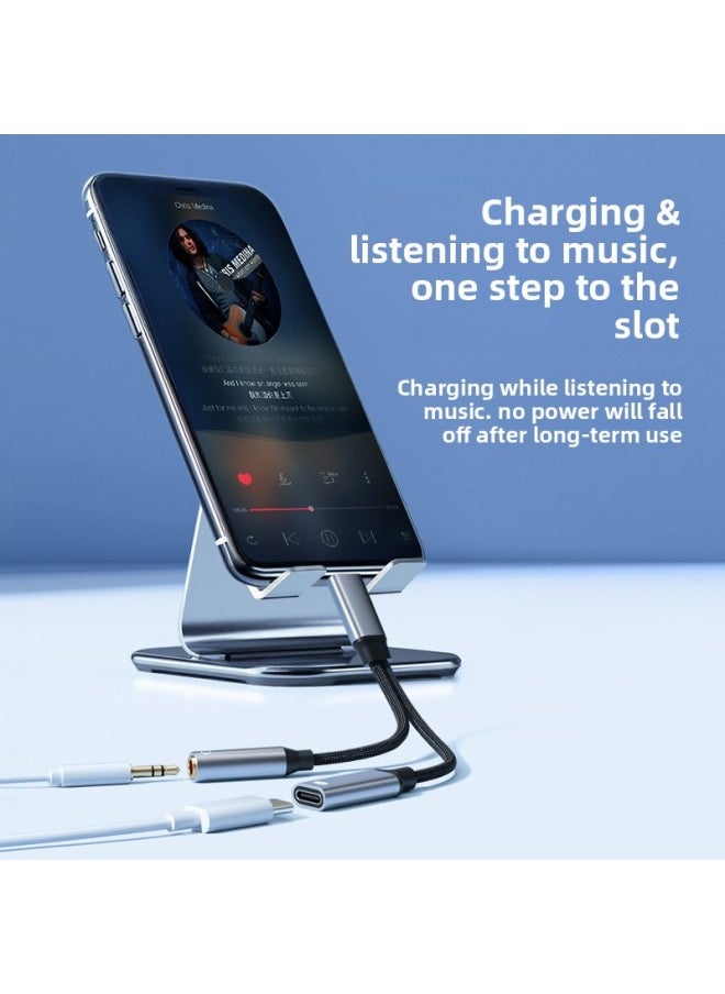 Generic - Type C To 3.5 Headset Charging 2-in -1 Adapter For Iphone 15 TYPE-C Phone Adapter-Color:C+C（10W） - Image 1