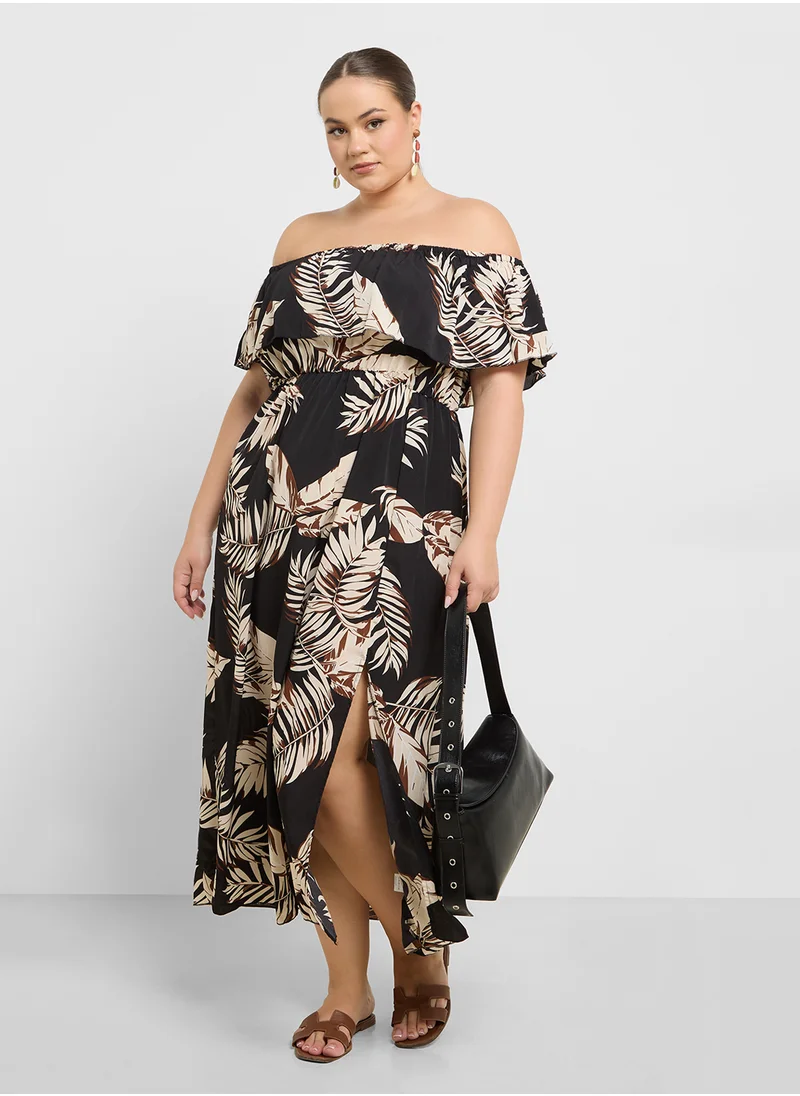 Ella Plus Tropical Print Dress