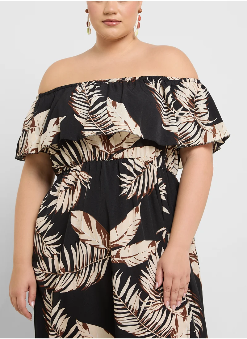 Ella Plus Tropical Print Dress