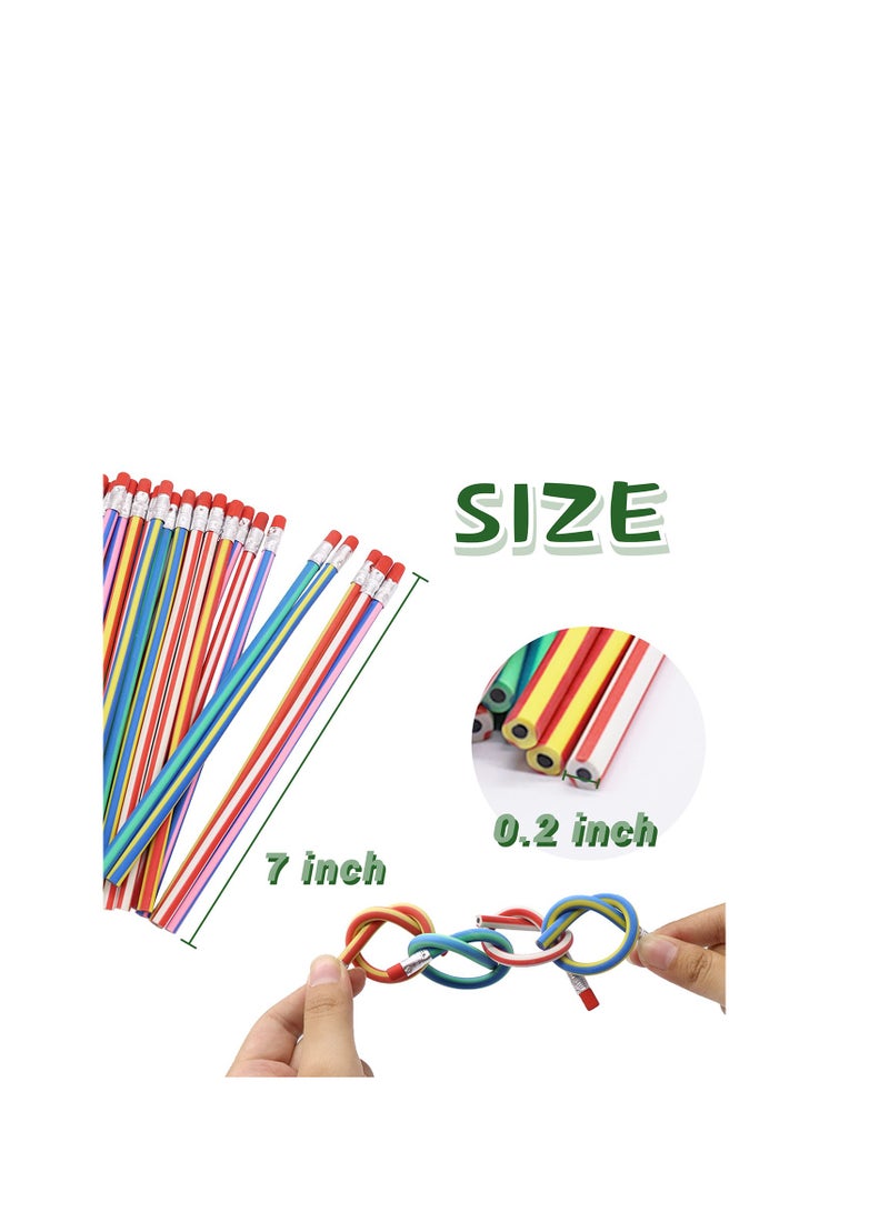 Excefore Soft Flexible Bendy Pencils 20 Pcs Colourful Magic Novelty Pencil for Kids  - Image 2