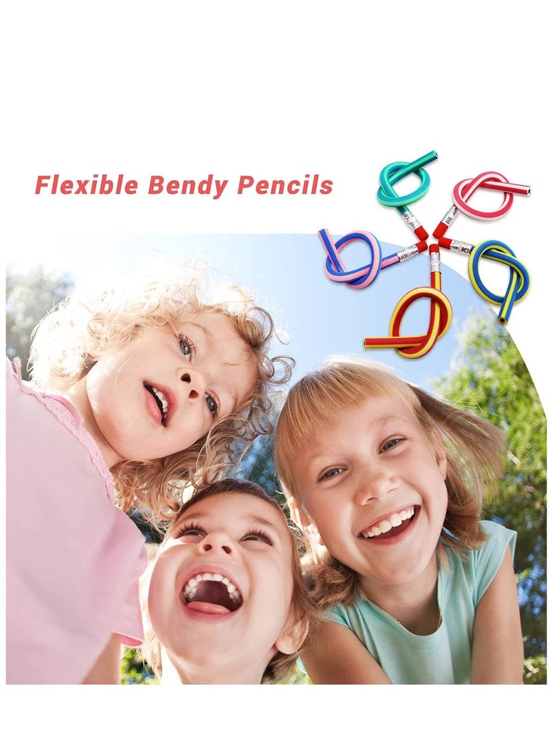 Excefore Soft Flexible Bendy Pencils 20 Pcs Colourful Magic Novelty Pencil for Kids  - Image 4