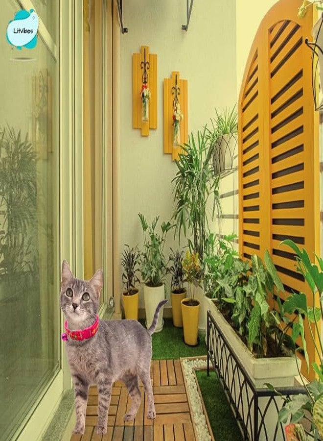Litvibes Set of 3 Cat & Puppy Collar with Bell,Kitten & Small Dogs Soft Adjustable,Safe,Solid & Protective Breakaway for Cats & Puppies,Cute Kitty Neckband with Sun Flower Print-(Yellow,Purple,Red) - Image 4