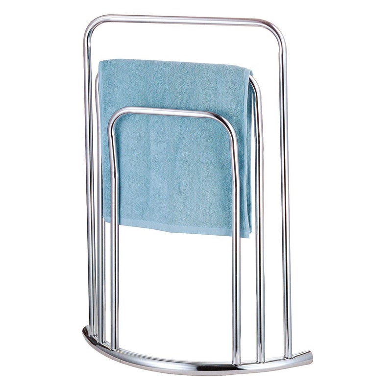 INDIAN DECOR 31235 Classic Free Standing Chrome 3 Bar Towel Rail Rack Holder - Towel Rack - Bathroom Organizer - Chrome - Image 2