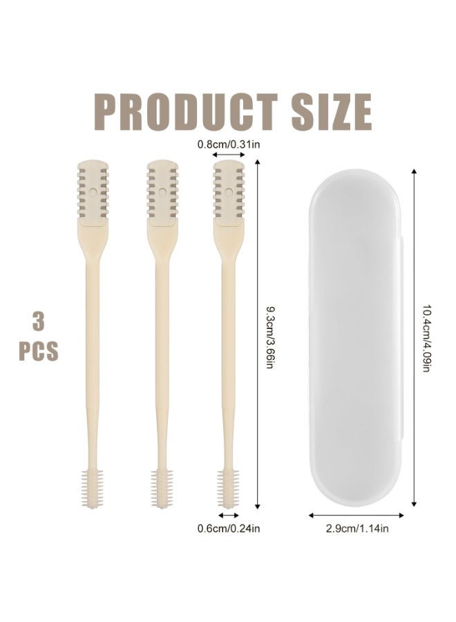 PEUTIER 3pcs 2 in 1 Nose Hair Trimmer 360 Rotating Nasal Hair Cutter Clipper Double Sided Nose Hair Cleaner Portable Manual Nostril Hair Removal Tool with Ear Picker for Men Women Cream - Image 4