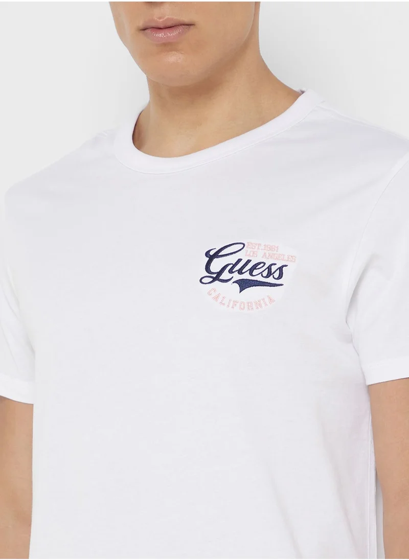 GUESS Logo Printed Crew Neck T-Shirt