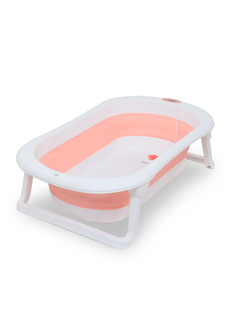 نورتر Nurtur Foldable Baby Bathtub with Digital temperature display Mini swimming pool bather for baby with Non slip design  Pink