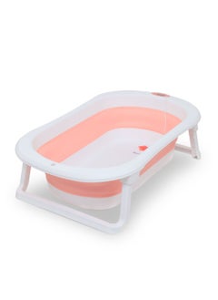 Nurtur Nurtur Foldable Baby Bathtub with Digital temperature display Mini swimming pool bather for baby with Non slip design  Pink  - Image 1