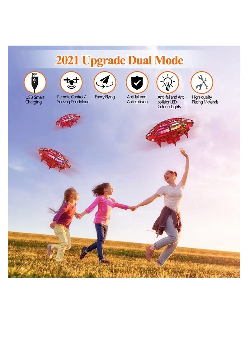 Excefore - Mini UFO Flying Ball Toys, Hand Operated Drone for Kids Adults, Hands-Free Motion Sensor Mini Drone, With 5 Infrared Sensors 360°Rotating and Flashing LED Lights, Suspended Rotating Flying Saucer - Image 1