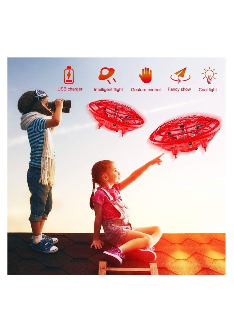 Excefore - Mini UFO Flying Ball Toys, Hand Operated Drone for Kids Adults, Hands-Free Motion Sensor Mini Drone, With 5 Infrared Sensors 360°Rotating and Flashing LED Lights, Suspended Rotating Flying Saucer - Image 1