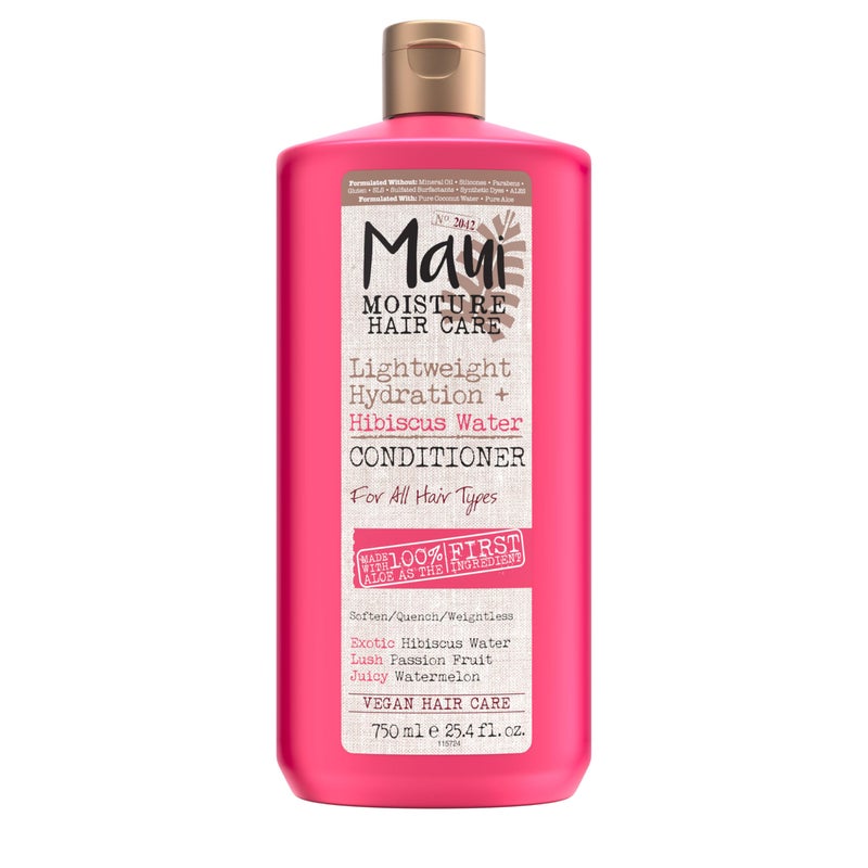 Maui Moisture Lightweight Hydration + Hibiscus Water Conditioner, Nourishing Conditioner Softens & Quenches Wavy & Curly Hair with Aloe Vera, Vegan & Silicone-Free, 25.4 fl. oz - Image 1