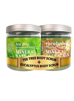 Dead Sea Collection Bundle-Dead Sea Collection Salt Body Scrub-2 X Large 23.28 OZ - Salt Body Scrub Tee Tree+Salt Body Scrub Eucalyptus - Exfoliating Effect - Includes Organic Essential Oils and Natural Dead Sea Minerals  - Image 1