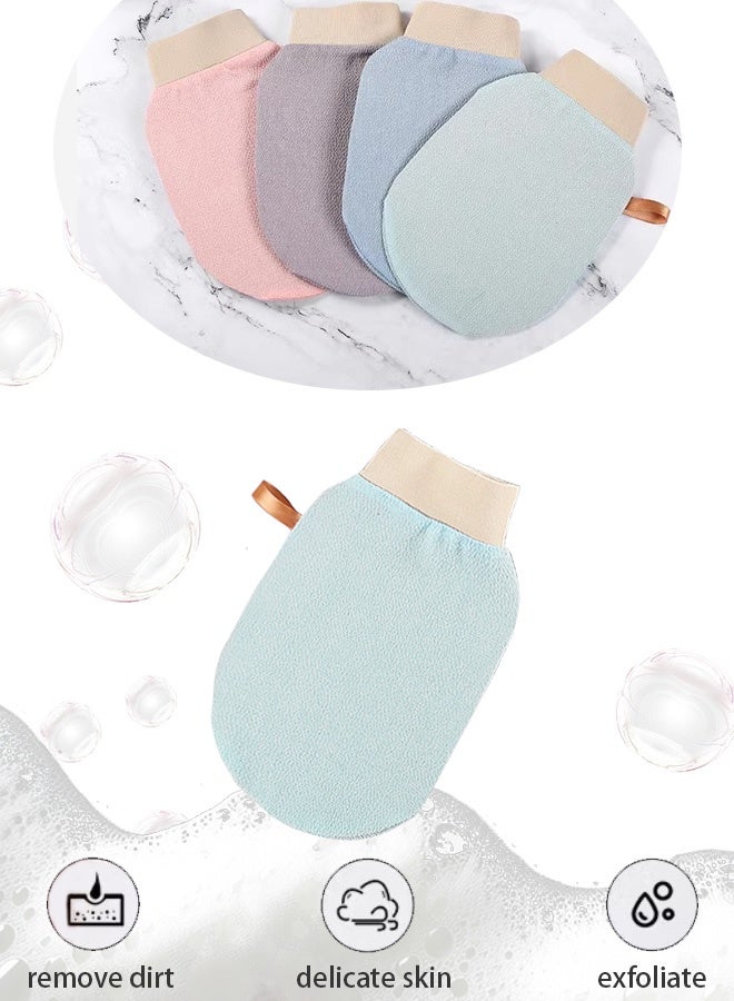 قفازات تقشير -قفازات تقشير كورية -منظف جسم قابل للتقشير، مقشر جسم، قفازات دش مصنوعة من الألياف الليفية، مزيل جلد ميت لجلد ناعم، تجهيز وإزالة ذاتي الطلاء (أخضر) - Image 5