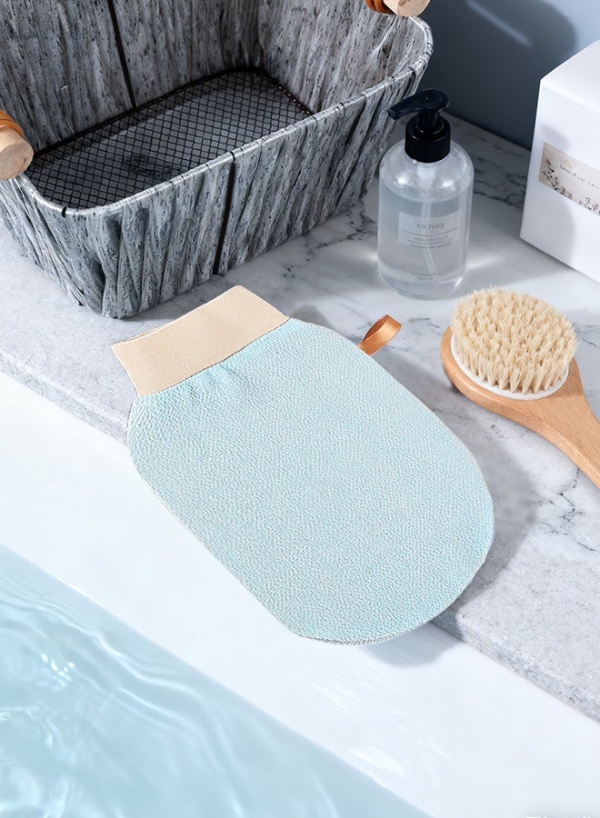 قفازات تقشير -قفازات تقشير كورية -منظف جسم قابل للتقشير، مقشر جسم، قفازات دش مصنوعة من الألياف الليفية، مزيل جلد ميت لجلد ناعم، تجهيز وإزالة ذاتي الطلاء (أخضر) - Image 1