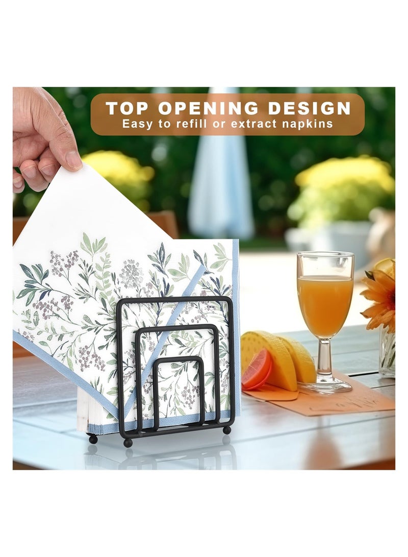 KASTWAVE Napkin Holder for Table, Freestanding Metal Paper Holder for Kitchen Countertop, Heavy Duty Napkin Paper Organizer, Modern Napkin Holder for Countertop, Farmhouse Tissue Holder, Black - Image 5