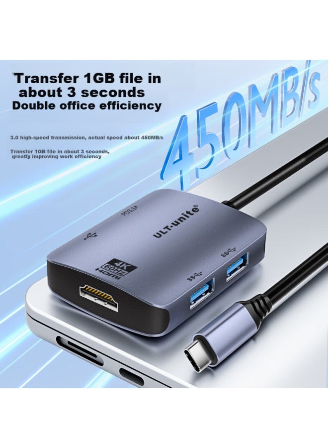 Ult-unite Type-c Hub Usb3.0 Splitter Hdmi Adapter For Apple Macbook, 4k60hz Projection Screen, Pd Charger Five-in-one - Image 1