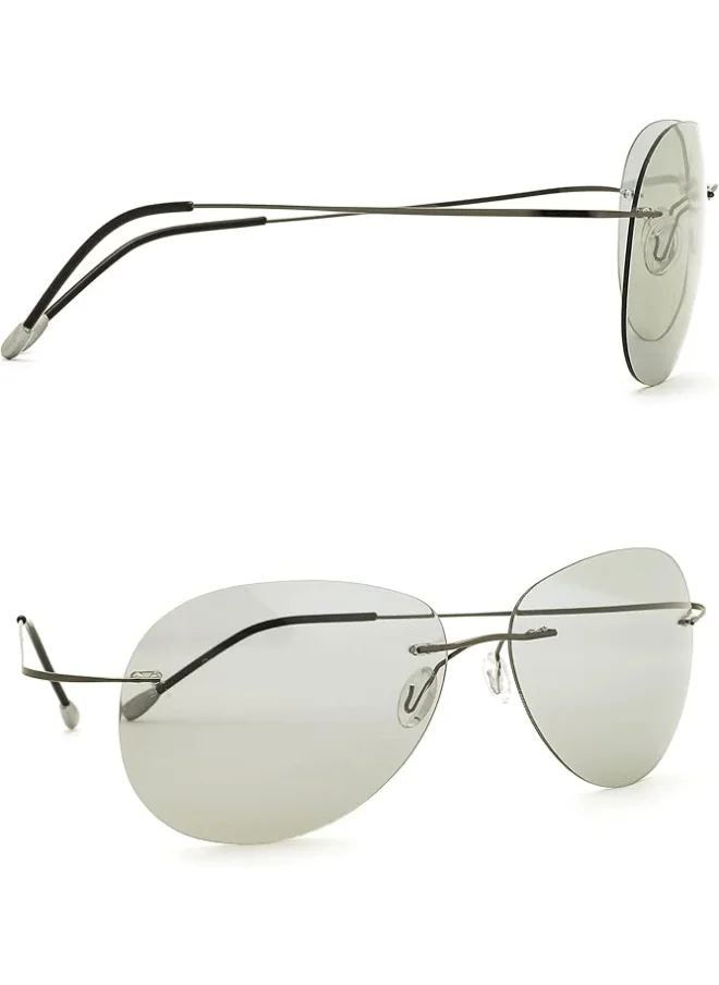 لي كوبر Sunglasses  Frame Grey Mirror Lens 60mm  - LC3048C02