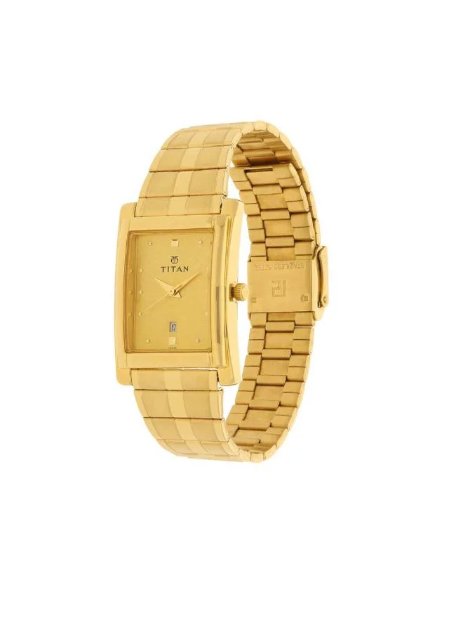 تيتان Men's Metal Analog Watch 9154YM02 - 26.29 mm