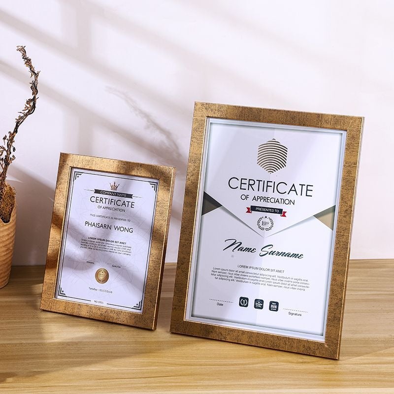 A4 Certificate Frame Gold Silver Award Display Frame for Patents, Documents, Wall Mountable & Tabletop - Image 3
