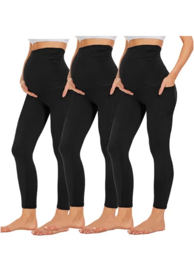 RedMapleTEK Pregnant Women Wear 3 Pieces Of Seamless Yoga Pants For Spring and Autumn  - Image 1