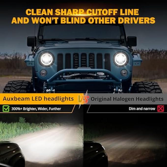 أوكسبيم مصابيح أمامية LED مُحسّنة مقاس 9 بوصات لعام 2023 مع حلقة هالة وإشارة انعطاف DRL مضادة للتوهج وشعاع عالٍ ومنخفض ومصباح أمامي دائري متوافق مع جيب رانجلر Jl Sport Sahara Rubicon Moab Gladiator Jt 2018-2022 - Image 4