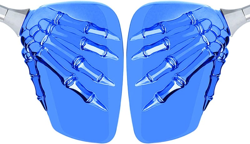 TOPCABIN 1 Pair Bicycle Mirror,Big View Bike Rear View Mirror Blindsight Multi Angle Adjustable Bike Mirror Billet Aluminum Chrome Plated Outside Skull Claw Style Also suitable for motorcycle mirror - Image 2