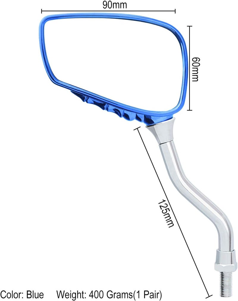 TOPCABIN 1 Pair Bicycle Mirror,Big View Bike Rear View Mirror Blindsight Multi Angle Adjustable Bike Mirror Billet Aluminum Chrome Plated Outside Skull Claw Style Also suitable for motorcycle mirror - Image 4