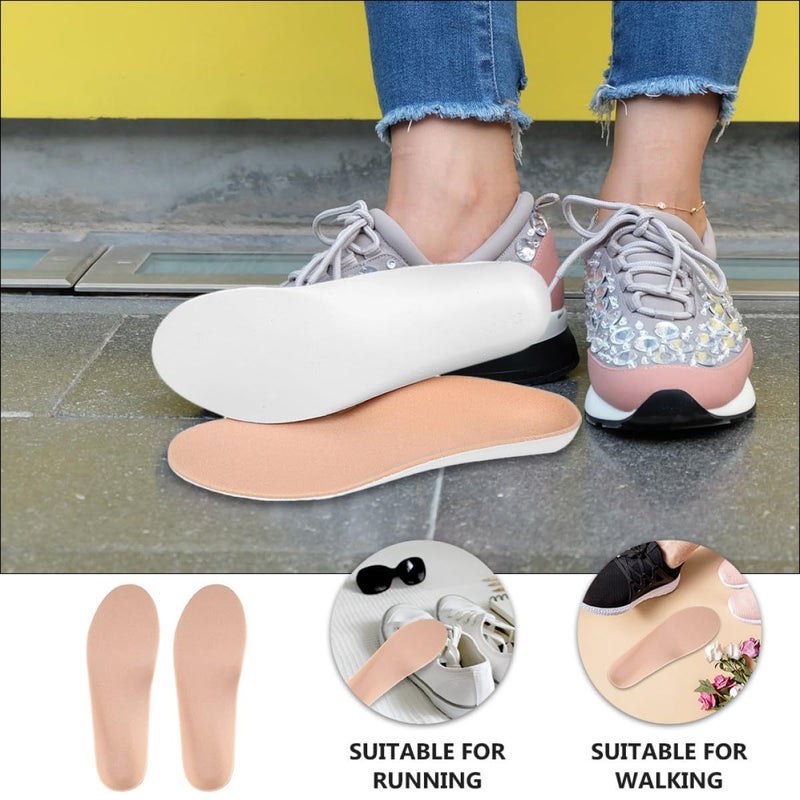 Breathable Sports Shoe Insoles Size L Cushioned Support for Sweat Absorption Arch Relief Anti Slip - Image 4
