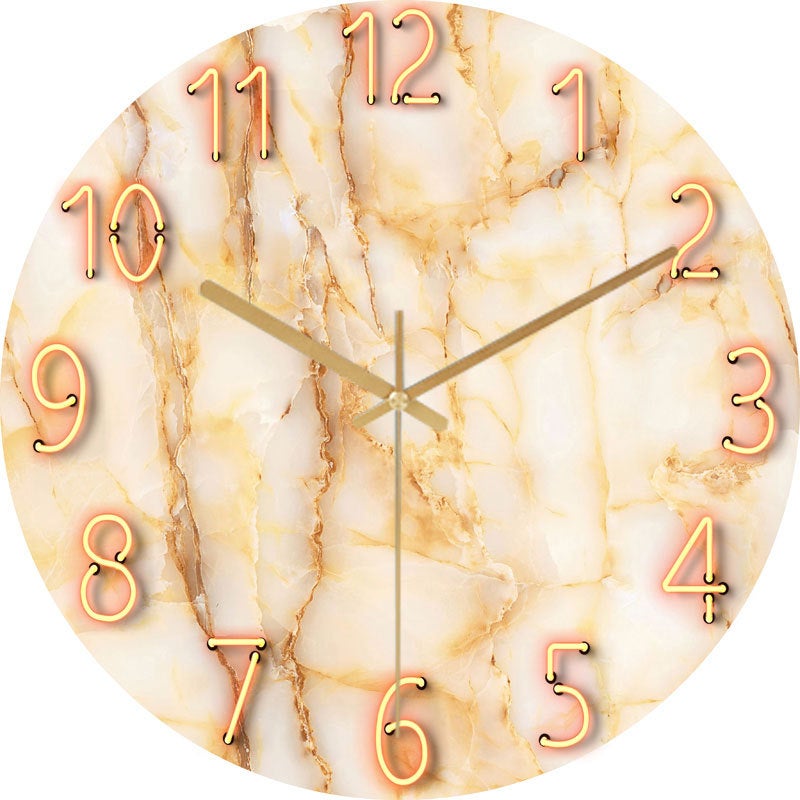 [30 Styles Optional] Tempered Glass Living Room Wall Clock Quartz Clock Wall Watch Modern Simple Silent Clock - Image 1