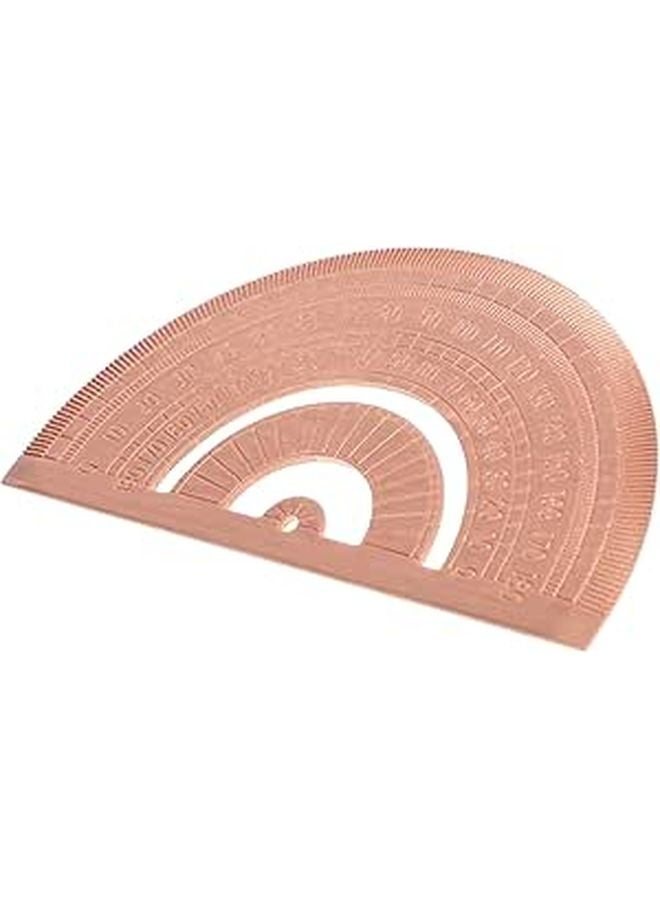 Copper Metal Half Circle Protractor 180 Degree Angle Measurement Ruler for Students - Image 1