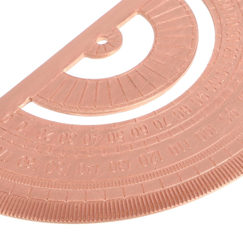 Copper Metal Half Circle Protractor 180 Degree Angle Measurement Ruler for Students - Image 4