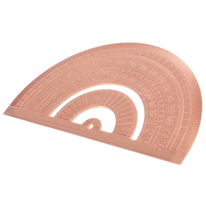 Copper Metal Half Circle Protractor 180 Degree Angle Measurement Ruler for Students - Image 2