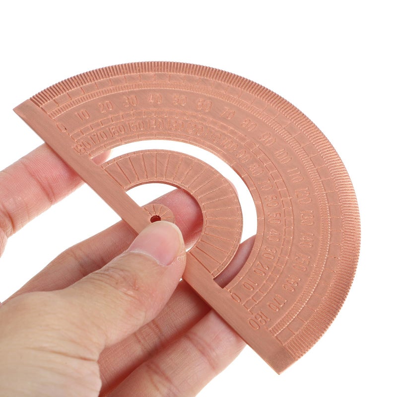 Copper Metal Half Circle Protractor 180 Degree Angle Measurement Ruler for Students - Image 5