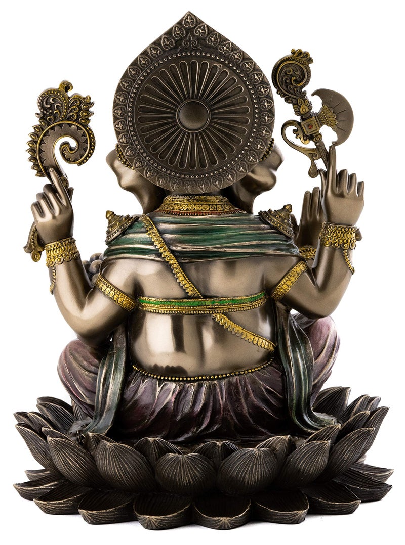 Top Collection 12.5-inch Ganesh (Ganesha) Hindu Elephant God of Success Real Bronze Powder Cast Statue - Image 3