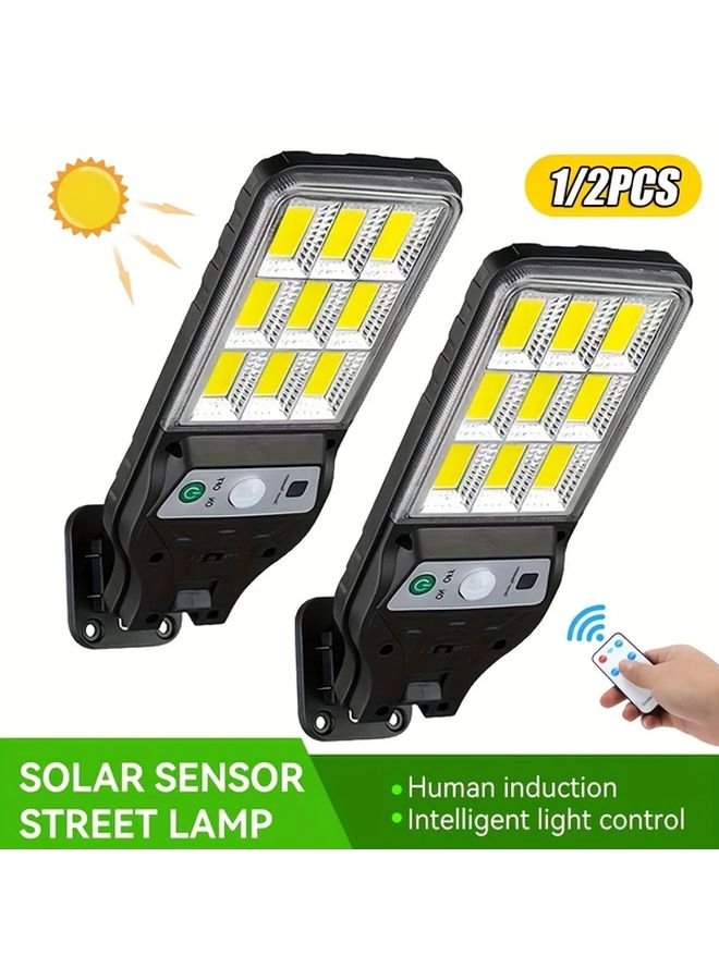 Smart Motion Sensor Solar Light 1pc 9COB Panel 3 Modes Dimmable Remote Wall Mount Outdoor - Image 1