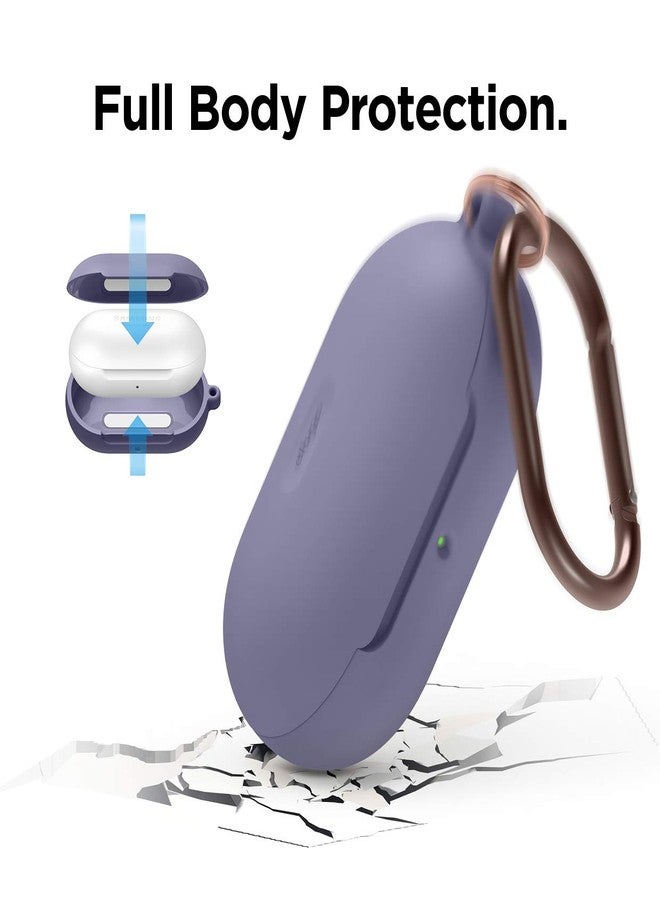 elago Silicone Case for Samsung Galaxy Buds Plus (2020) / Galaxy Buds (2019) - Lavender Grey, Full Body Protection, Adhesive Gel Pad - Image 2