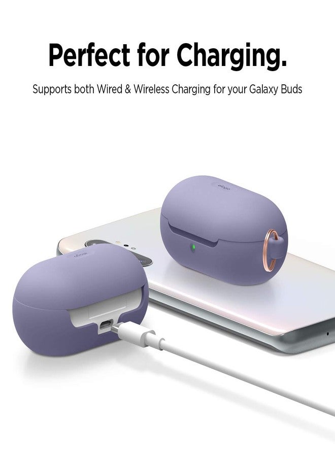 elago Silicone Case for Samsung Galaxy Buds Plus (2020) / Galaxy Buds (2019) - Lavender Grey, Full Body Protection, Adhesive Gel Pad - Image 5