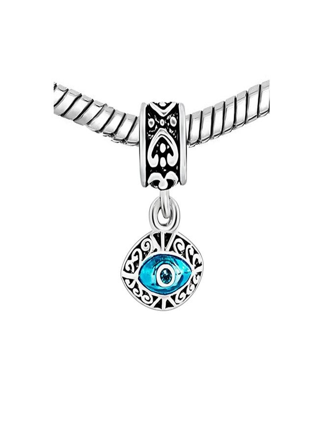 KunBead Blue Enamel Evil Eye Dangle Charms Compatible with Pandora Charm Bracelets Necklaces Birthday Jewelry Gifts for Women - Image 3