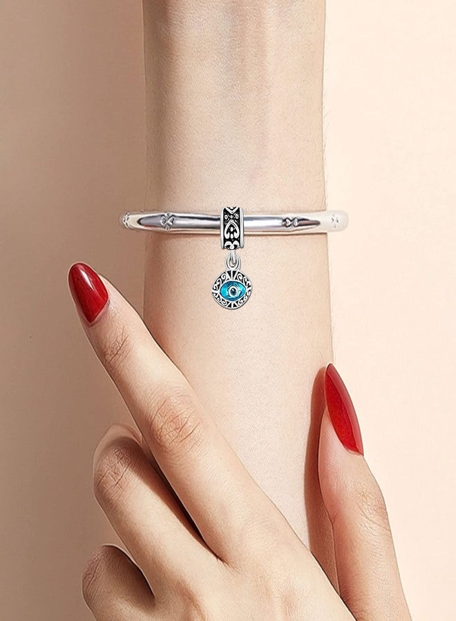 KunBead Blue Enamel Evil Eye Dangle Charms Compatible with Pandora Charm Bracelets Necklaces Birthday Jewelry Gifts for Women - Image 4