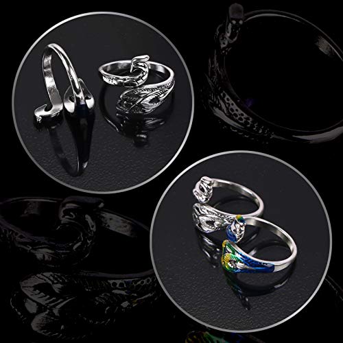 MIKIMIQI 2 Pack Adjustable Knitting Loop Crochet Loop Yarn Guide Finger Holder Ring Knitting Accessories Peacock Open Finger Ring Adjustable Braided Ring for Faster Knitting, 2 Styles - Image 4