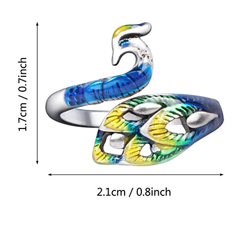 MIKIMIQI 2 Pack Adjustable Knitting Loop Crochet Loop Yarn Guide Finger Holder Ring Knitting Accessories Peacock Open Finger Ring Adjustable Braided Ring for Faster Knitting, 2 Styles - Image 3
