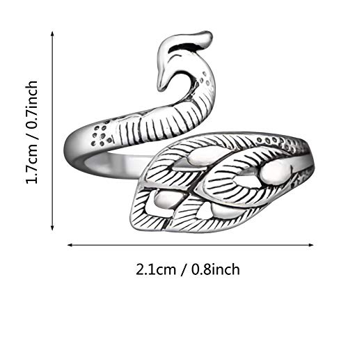 MIKIMIQI 2 Pack Adjustable Knitting Loop Crochet Loop Yarn Guide Finger Holder Ring Knitting Accessories Peacock Open Finger Ring Adjustable Braided Ring for Faster Knitting, 2 Styles - Image 2