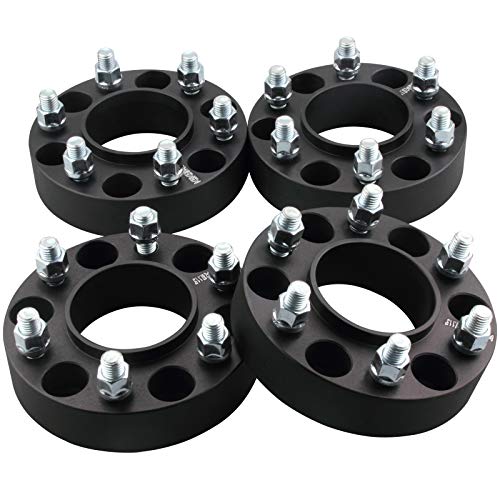 DCVAMOUS 4PC Black 6x135 Hubcentric Wheel Spacers 1.5 Inch with 14x2 Studs Compatible with Ford 6 Lug 6x135mm for 2004-2014 F150 | 2003-2014 Expedition | 2003-2014 Navigator | 2006-2014 Mark LT - Image 1